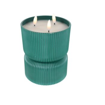 CANDELA BATERIA REDONDA PLASTICO GREEN 13*13*15.5/17.5CM /COD. 753-PC291-63