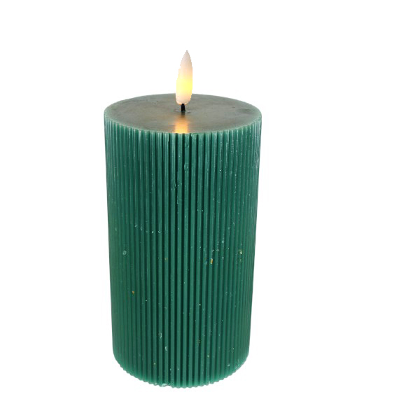 CANDELA BATERIA GREEN REDONDA DIA10*17.5CM (FLAME +2.5CM) /COD. 753-PW0308-63