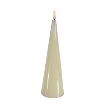 CANDELA BATERIA CONO 6*6*15/17.5CM IVORY /COD. 753-PW0410-02