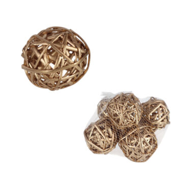 MALLA BOLAS GOLD 6PCS 7,5CM