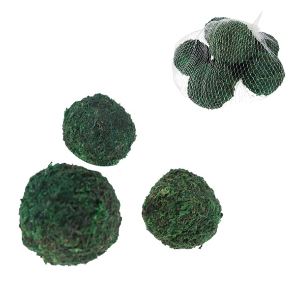 MALLA 7PCS BOLAS MUSGO 3,5X5CM GREEN /COD. 754-HF23689