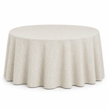 Mantel Redondo Beige C/diseño 175 Cm