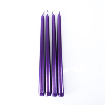 Caja 4 Candelas Alargadas Purple Metalica 30 Cm /cod. 82-12p58