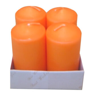 CANDELA PILAR 3"X1.5" 4 U. ORANGE /COD. 82-153P15