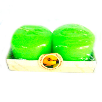 CANDELA PILAR 3"X3" 2 U. LIGHT GREEN /COD. 82-33P13