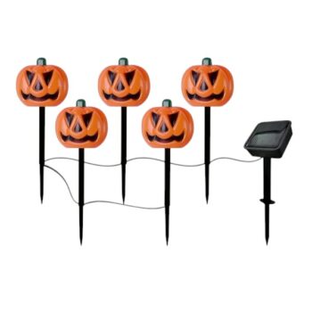 Estacas Solar DE Calabazas 5luces Led 33cm 5pcs /cod. 123-es255-68