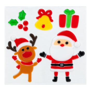 Sticker Santa Y Reno 20x25cm