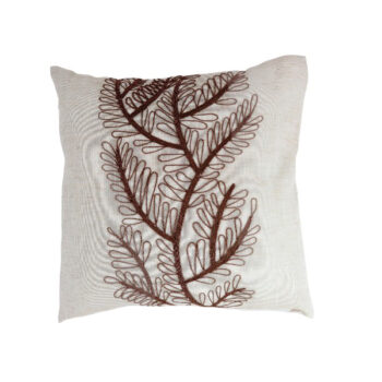 COBERTOR ALMOHADON BEIGE CON HOJAS BROWN 45X45CM /COD. 139-24005A45