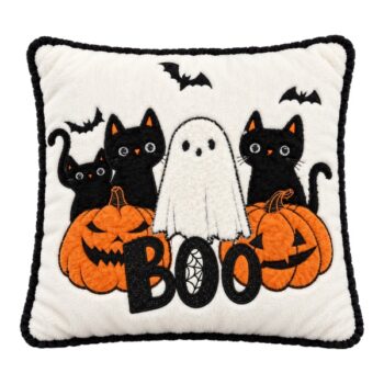 Cobertor Almohadon White Fantasmas Y Gatos 45x45cm /cod. 286-2614a45