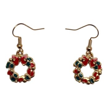 Aretes Corona Navideña 6*8*1.5cm /cod. 299-xy020244