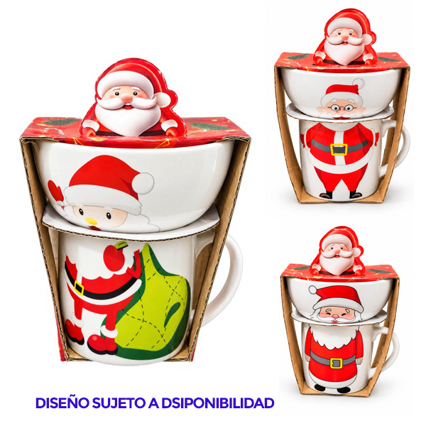 Taza navideña de 350 ml con bowl para mesa de Navidad