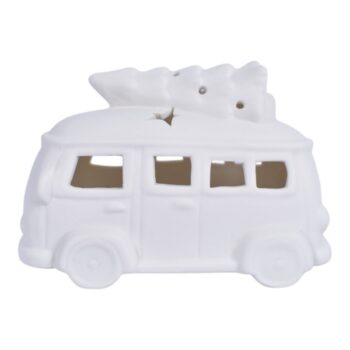 Carrito Navideño Porcelana Blanco Con Luz Bateria 16.7*9.9*10.8cm /cod. 746-26924271t1